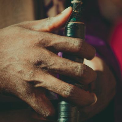 Person focusing on breathing and movement rhythm